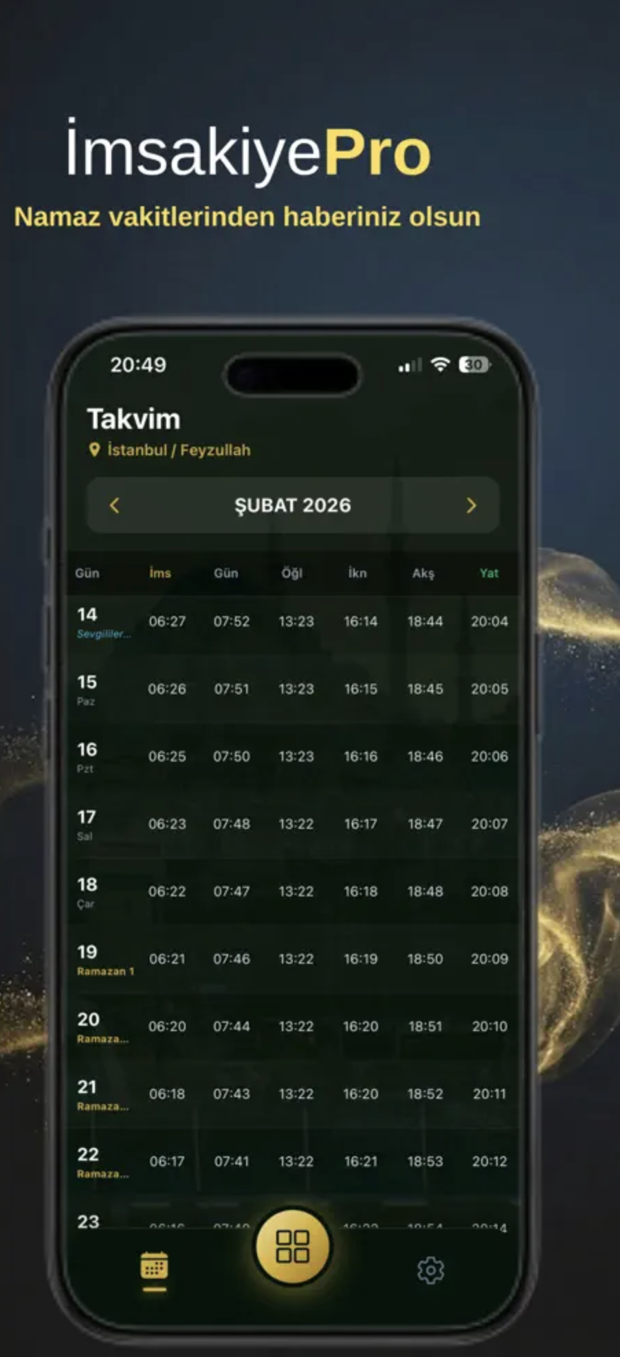 Gelişmiş İmsakiye Takibi
